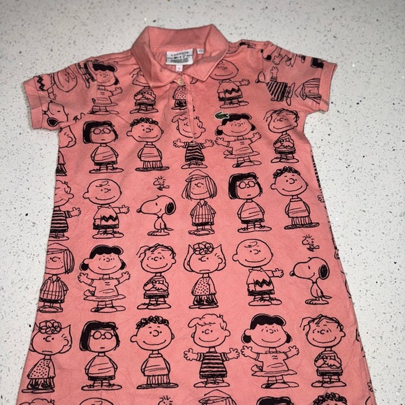 Lacoste Kids Pink Polo Shirt with Cartoon Print - Picture 3 of 3